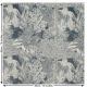 Leaf Print Cotton Woven Fabric. Blue and White.