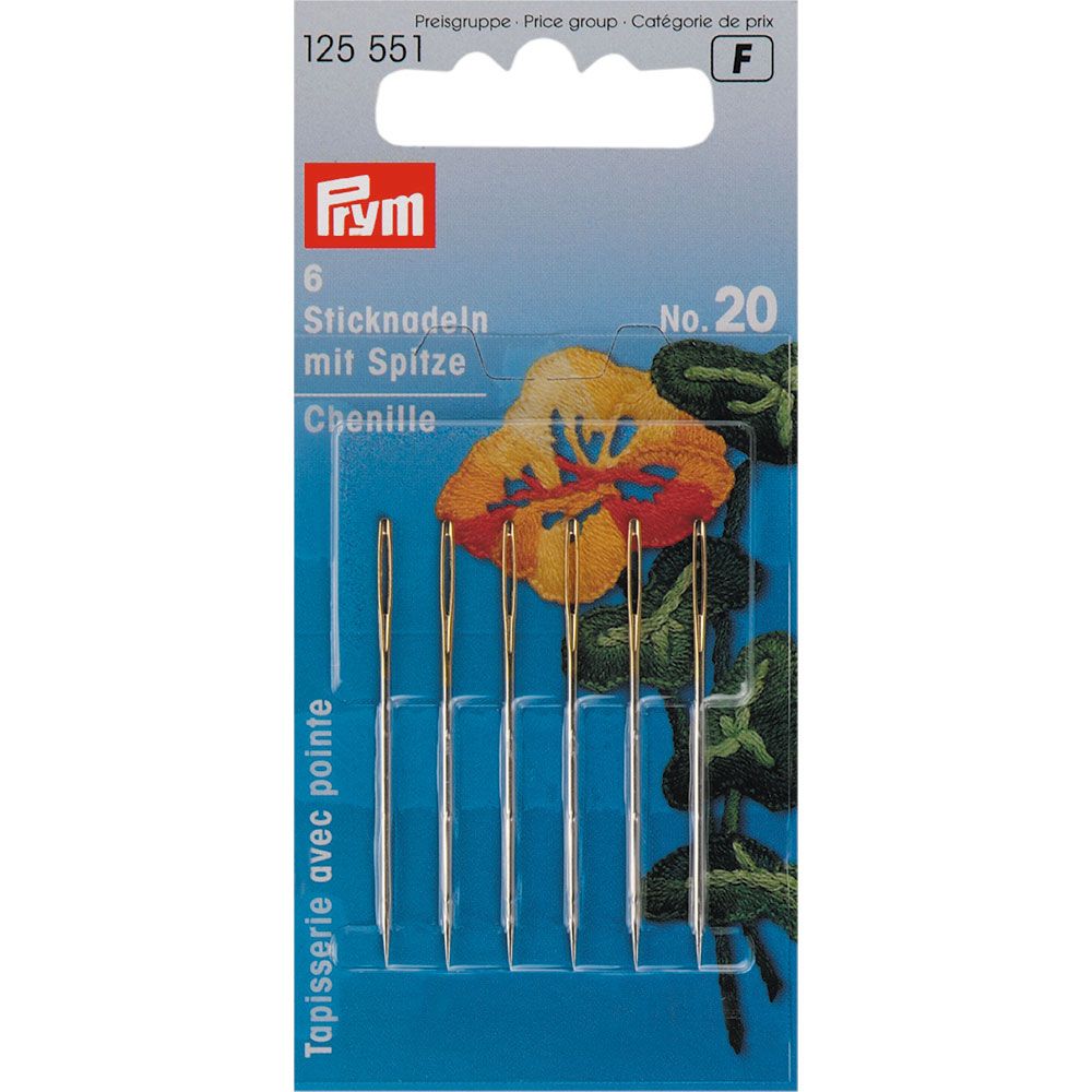 Prym Chenille Needles With Sharp Point Size 20 Qty 6 Sew Essential