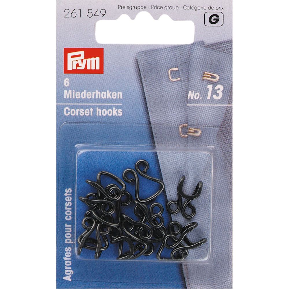 Prym Corset Hooks And Eyes Brass Size 13 Black Sew Essential