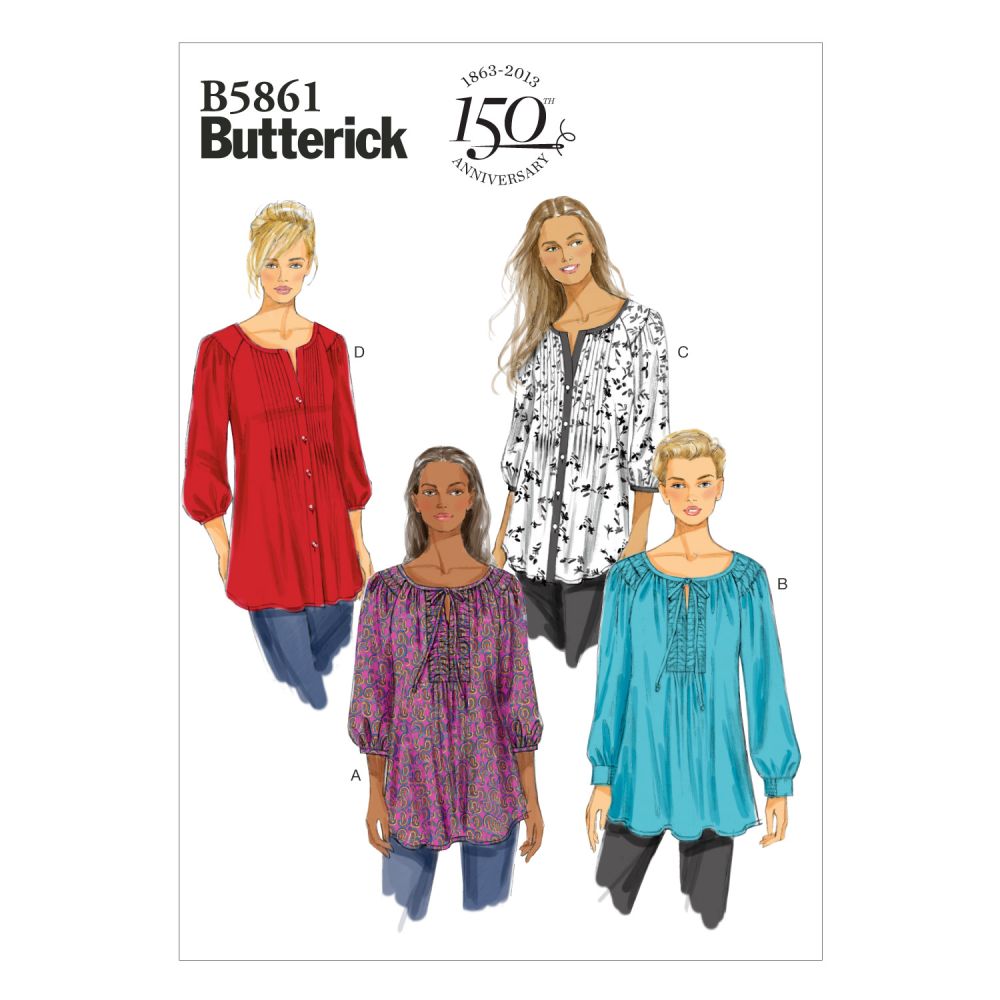 LRG-XLG-XXL Size ZZ Butterick Patterns B5954 Misses Tunic Sewing Template 
