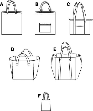 Burda Borse Fatte A Mano Cartamodelli Simplicity Tote Bag Pattern