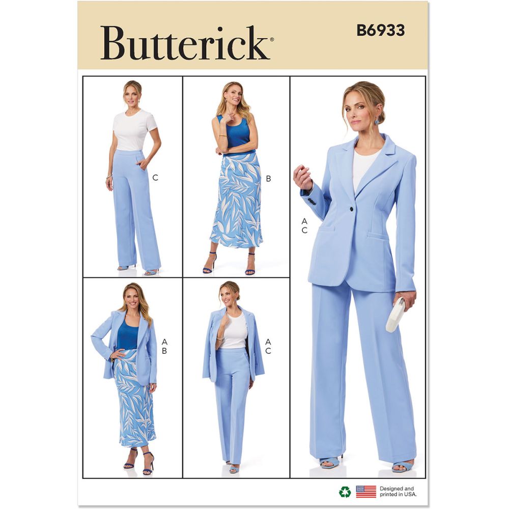 Butterick 3852 Sewing Pattern, Women's Jacket, Skirt, Pants, Size