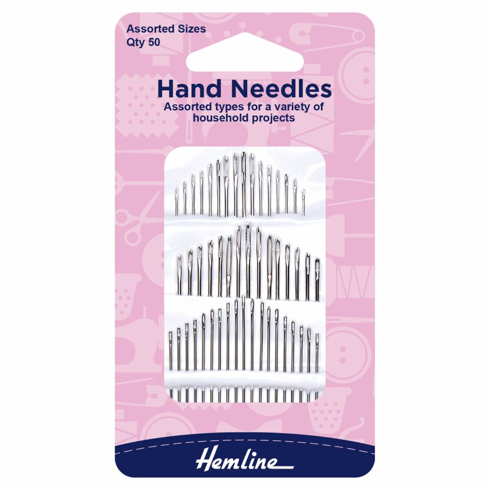 Hemline Household Assorted Hand Sewing Needles. Qty 50. | Sew Essential