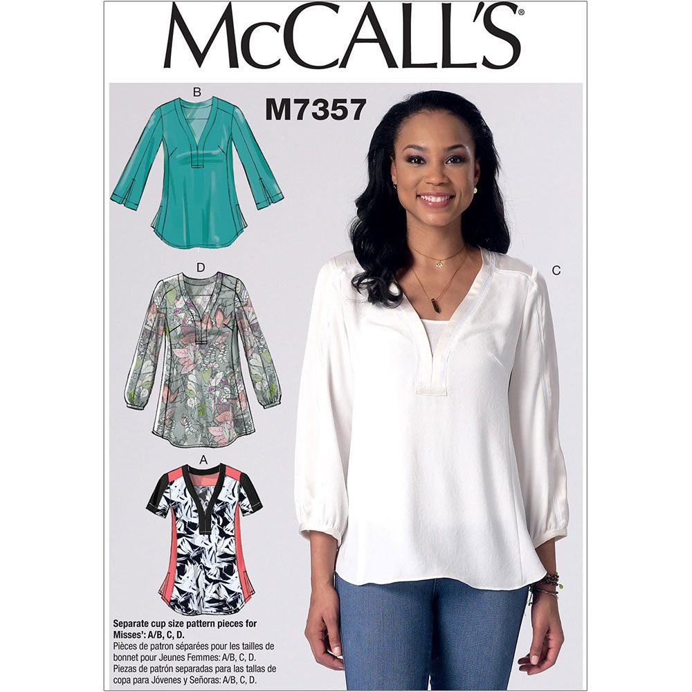 Misses Banded Tops with Yoke McCalls Sewing Pattern 7357 | Sew Essential