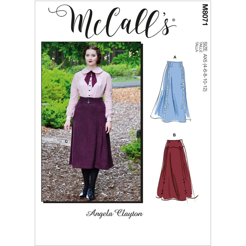 Mc... McCalls Cosplay Ladies Sewing Pattern 2025 Historical Costume Gored Skirt