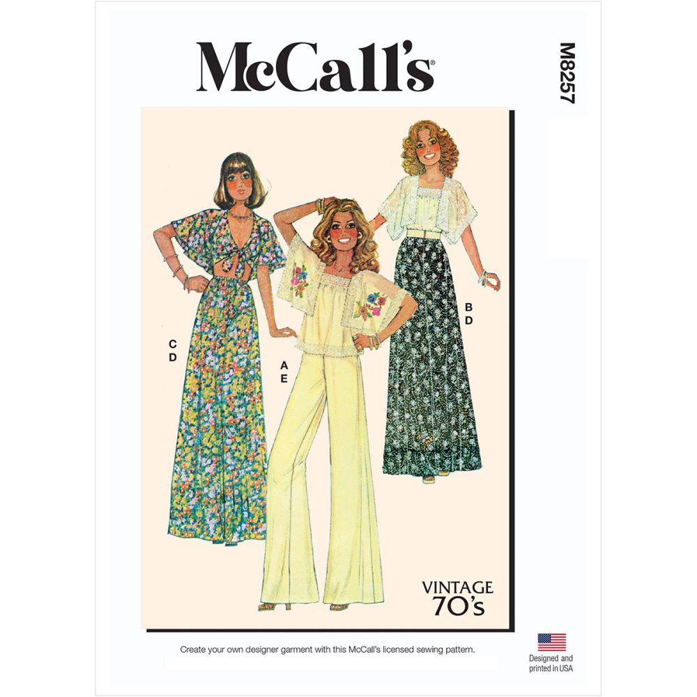 Misses Tops, Skirt and Trousers McCalls Sewing Pattern 8257