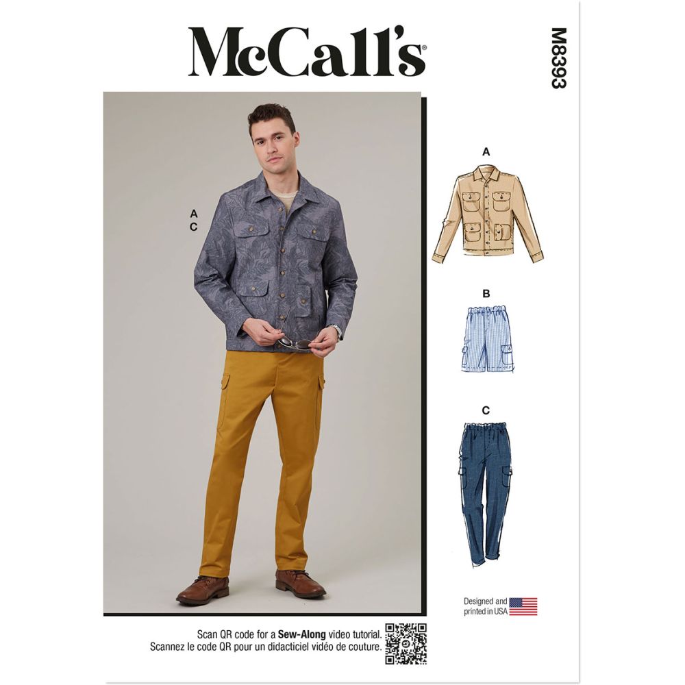 Mens Jacket, Shorts and Trousers McCalls Sewing Pattern 8393 | Sew ...