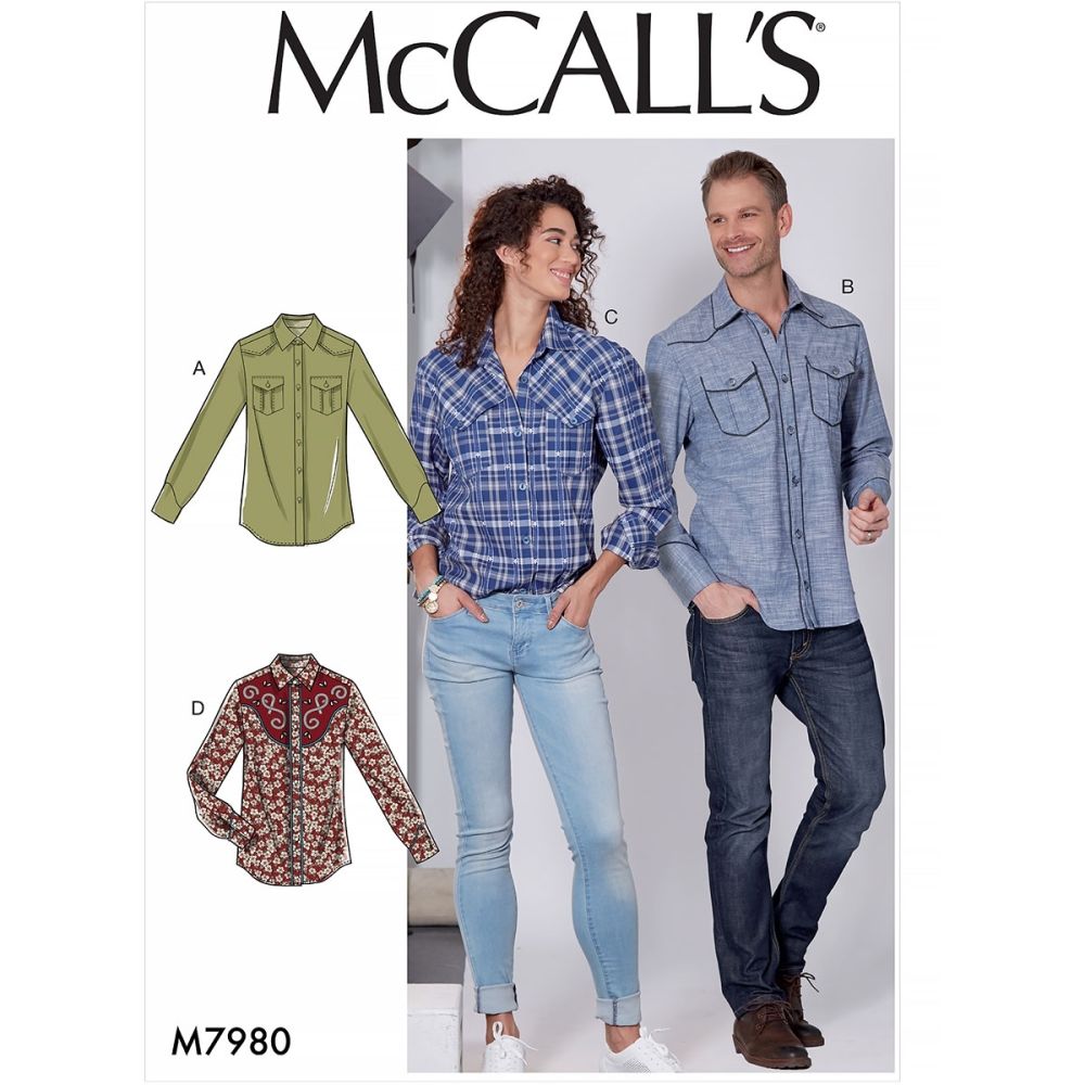 McCall Pattern Company M6932 Misses/Mens Shirts Size XM 