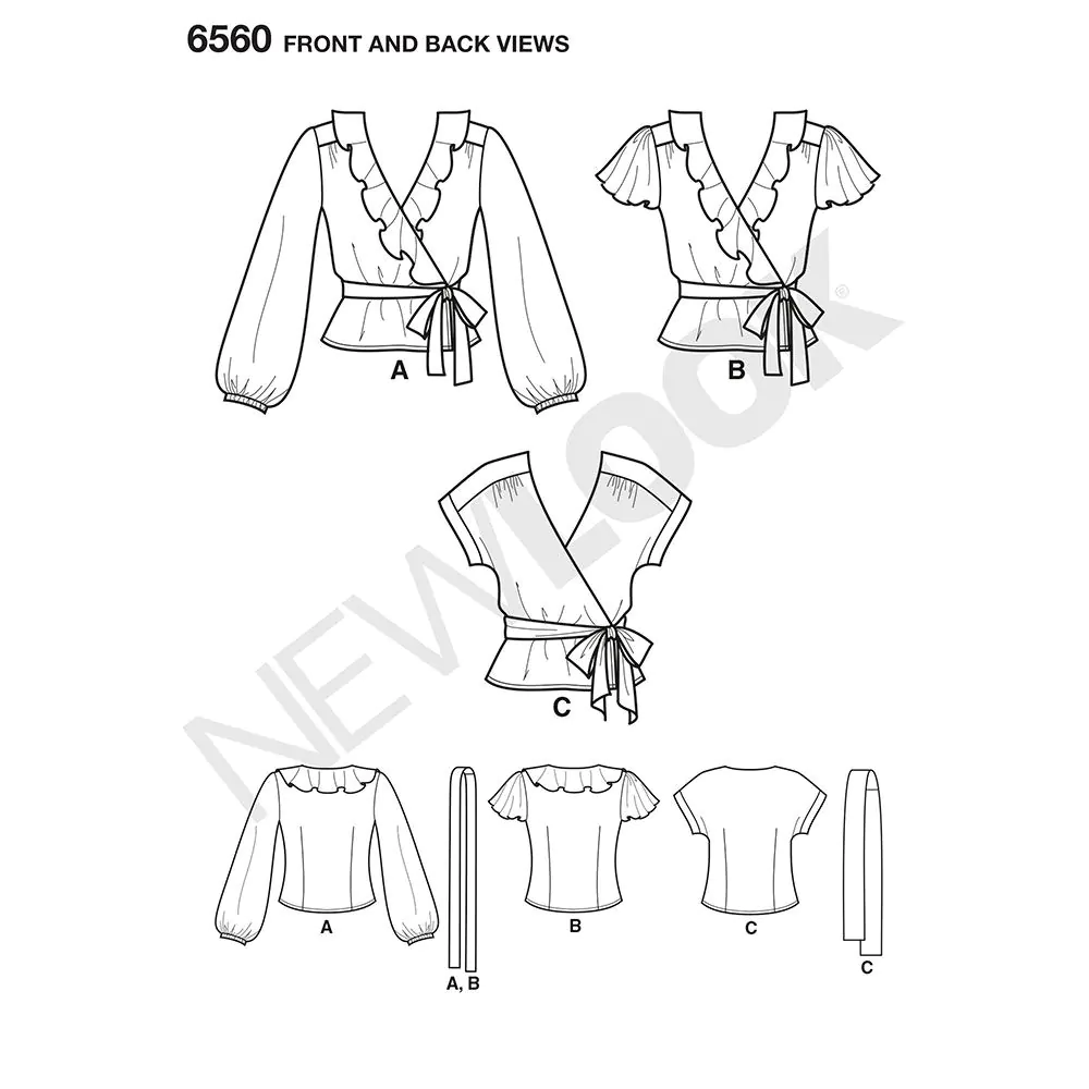 【新品未使用】Rouje☆maelys wrap top 6620 New Look Sewing Pattern N6620 Misses' Wrap Tops | Cheap