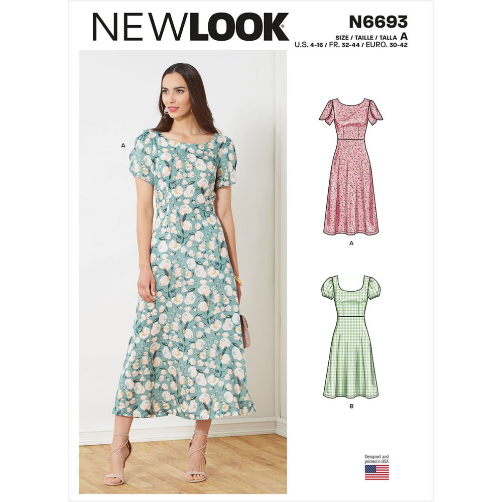 Misses Dresses New Look Sewing Pattern 6693. Size 4-16. | Sew Essential