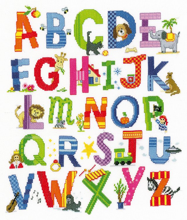 Vervaco Counted Cross Stitch Kit. Animal Alphabet. Sew Essential