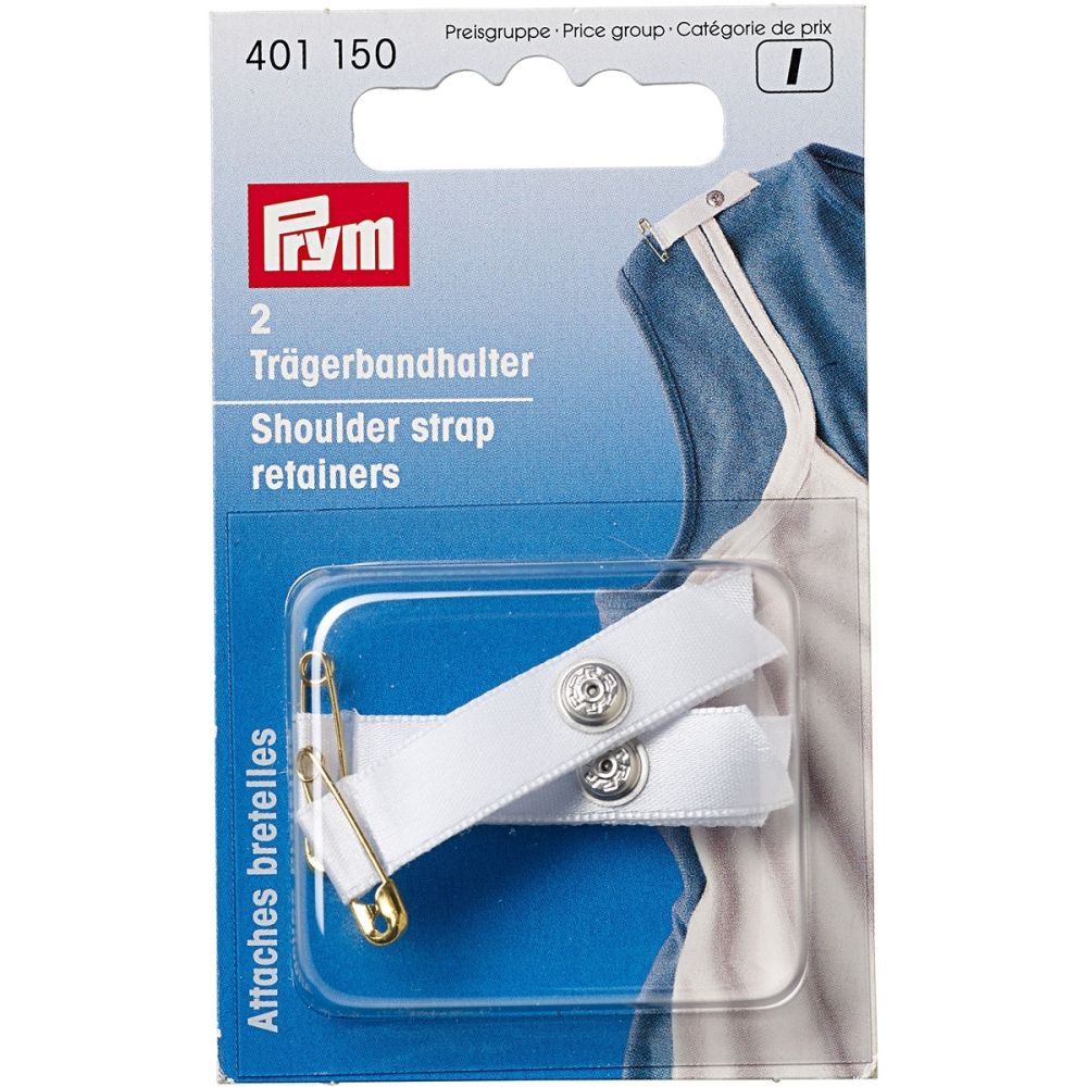 Keeps garment/bra strap in place Shoulder Strap Retainer with Safety Pin White 
