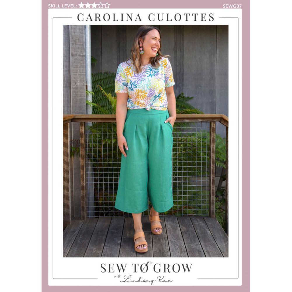 Carolina Culottes Sew to Grow Sewing Pattern 037. Szie 8-22. Sew Essential
