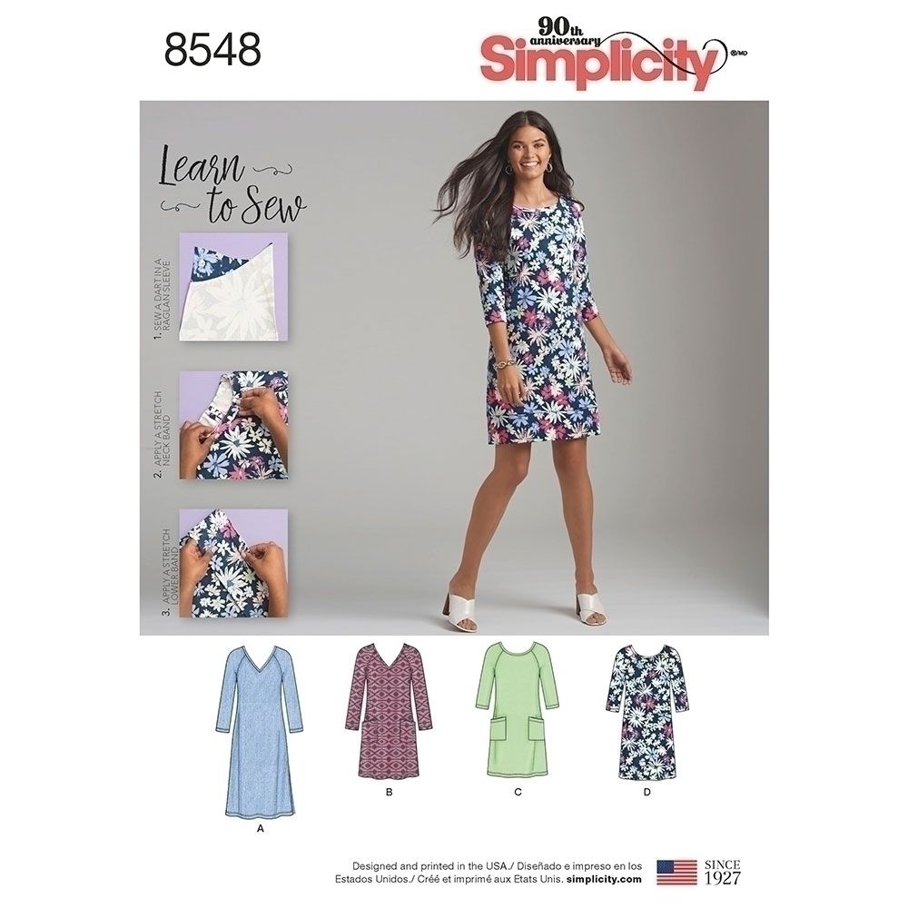 Misses Knit Dress Simplicity Sewing Pattern 8548 | Sew Essential