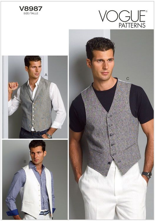 Mens vest without collar on sale