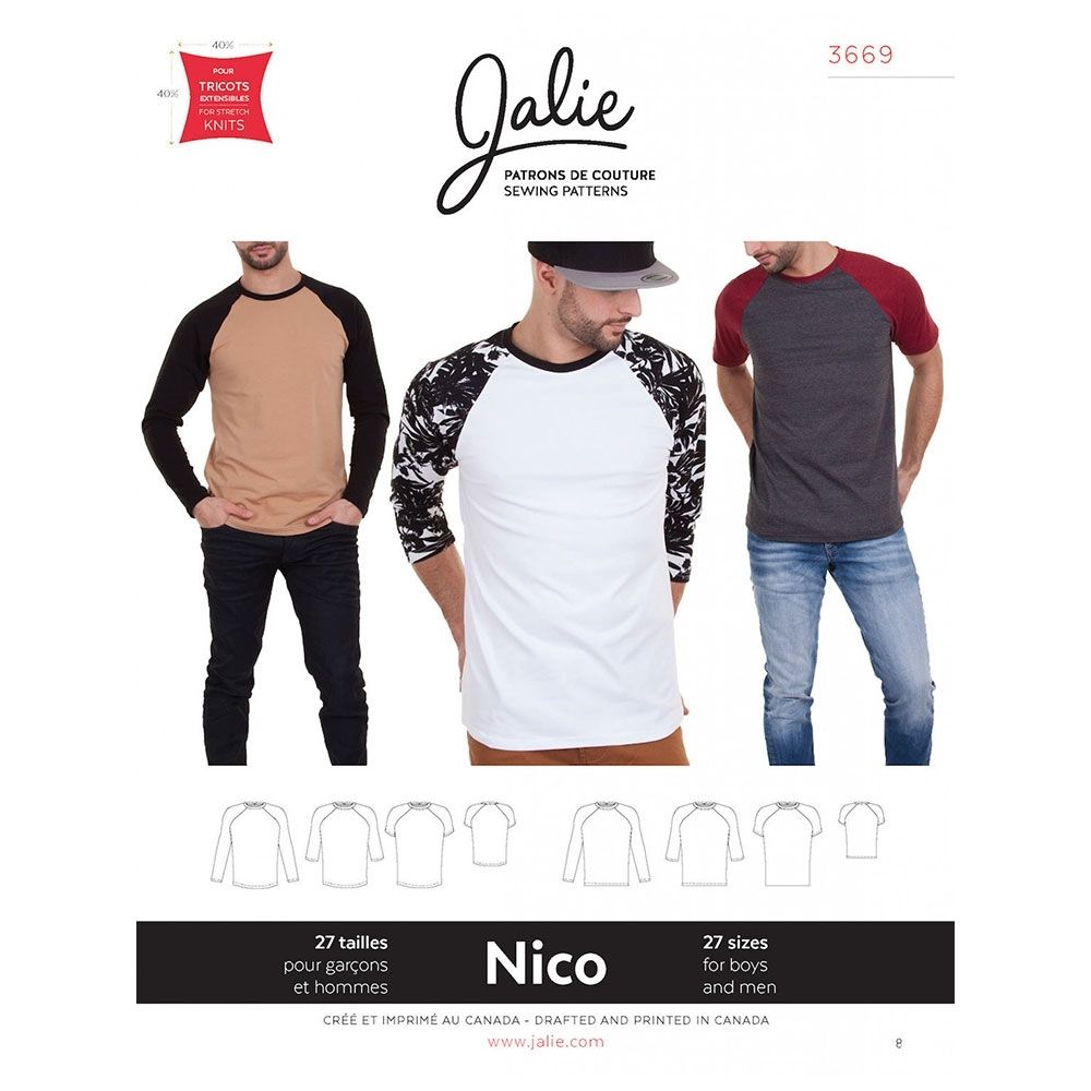 Nico Raglan Tees Jalie Sewing Pattern 3669 | Sew Essential