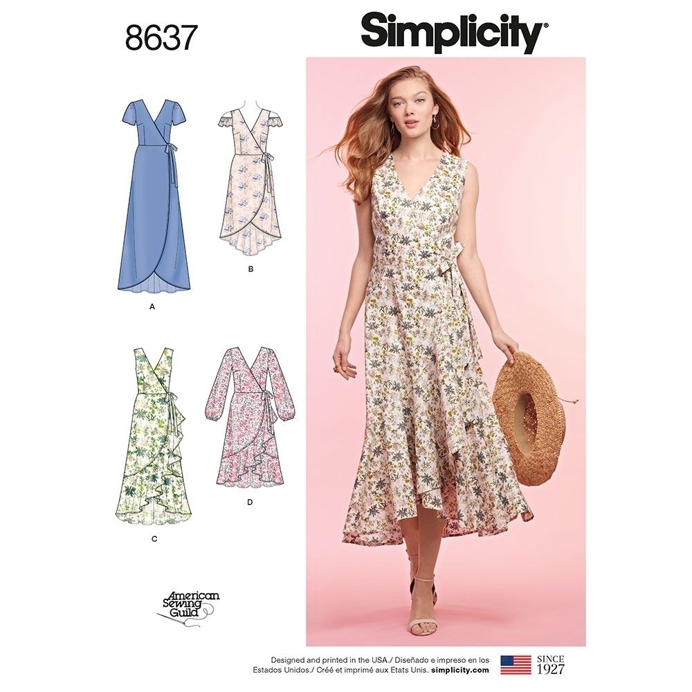 Misses Wrap Dress Simplicity Sewing Pattern 8637 | Sew Essential