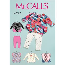 Infants Contrast Tops and Leggings McCalls Sewing Pattern 7677 | Sew ...