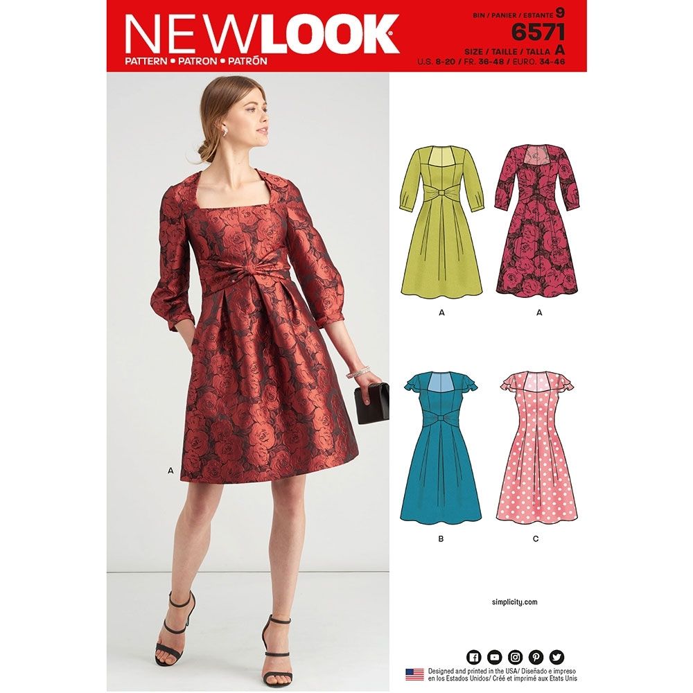 New Look party dress sewing pattern
