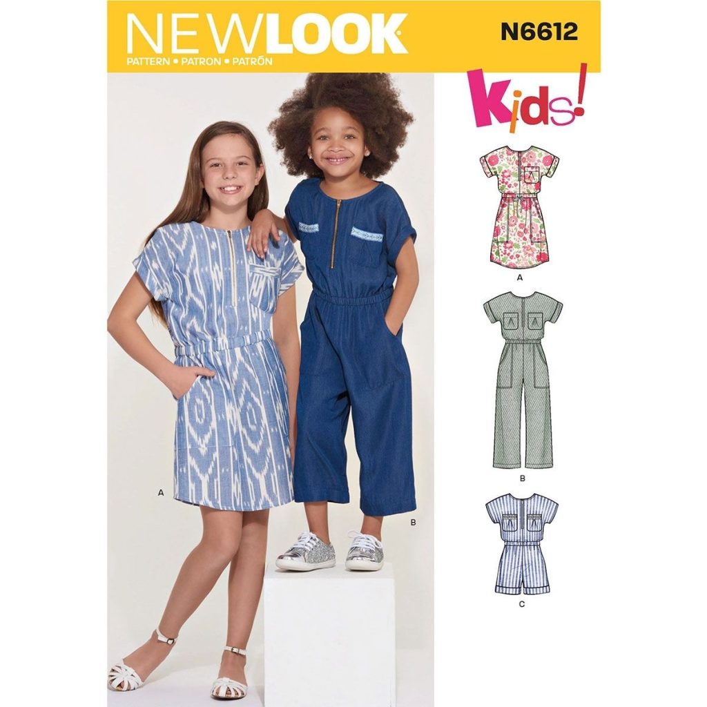 New Look 6612 jumpsuit, play suit and dress pattern for children