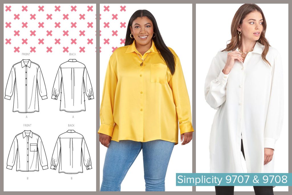 Simplicity 9707 and 9708 shirt pattern