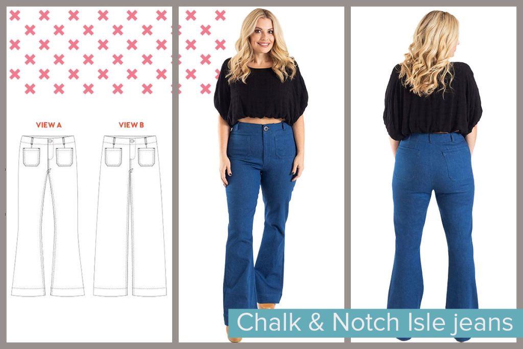 Chalk and Notch Isle jeans pattern