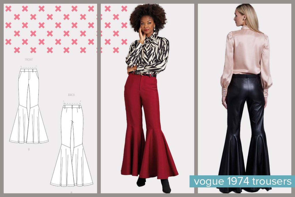 Vogue 1974 bell bottom trouser pattern
