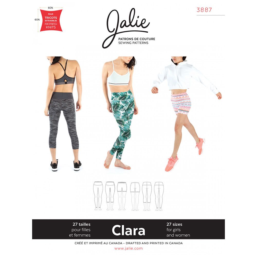 Jalie 3887 shorts and legging sewing pattern