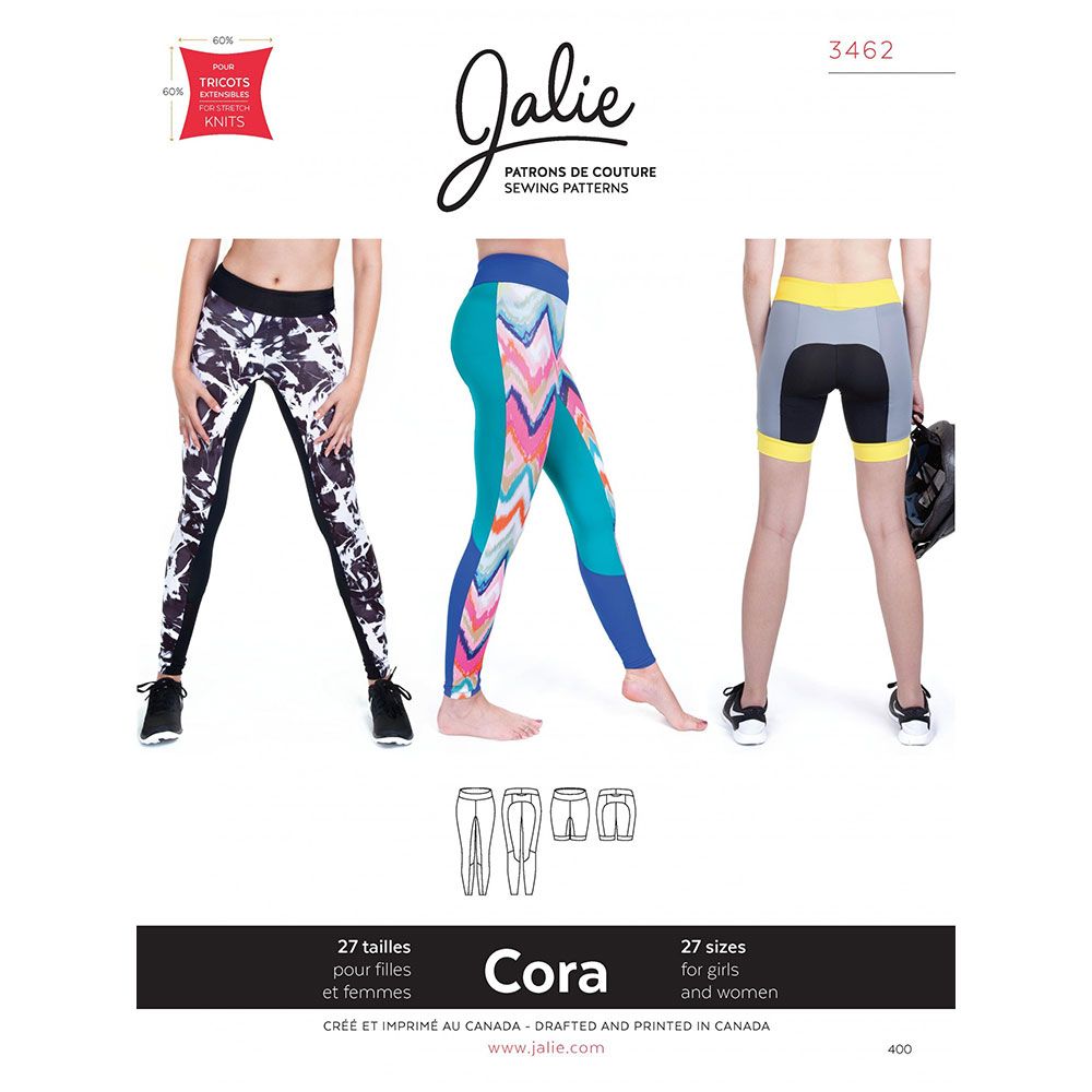 Jalie 3462 leggings and shorts sewing pattern