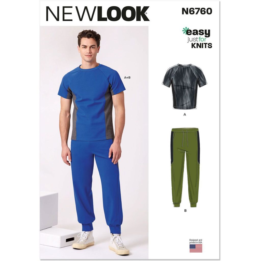 New Look 6760 knit tshirt and joggers sewing pattern
