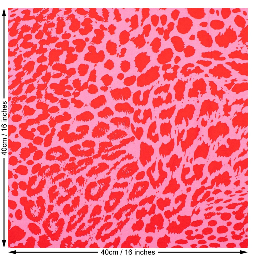 Red and pink viscose animal print fabric