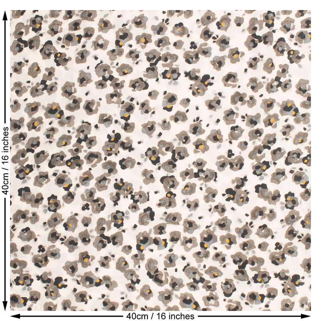 Cream and grey animal print Lyocell fabric