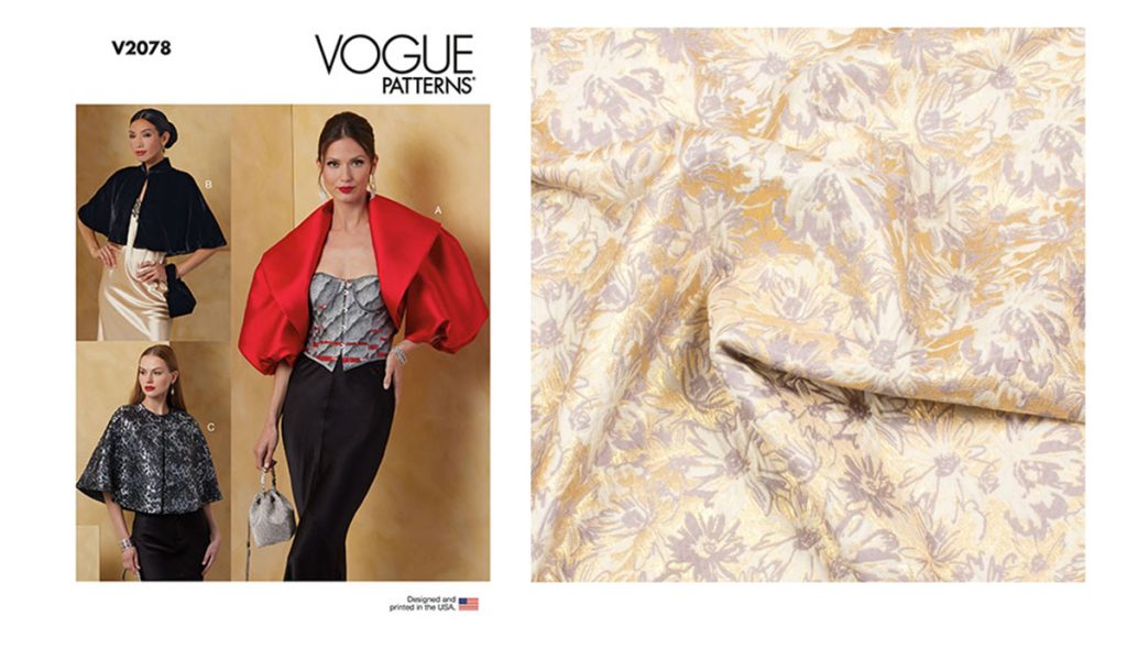 Sewing Bee series 11 week 7 Yasmin Vogue 2078 cape pattern